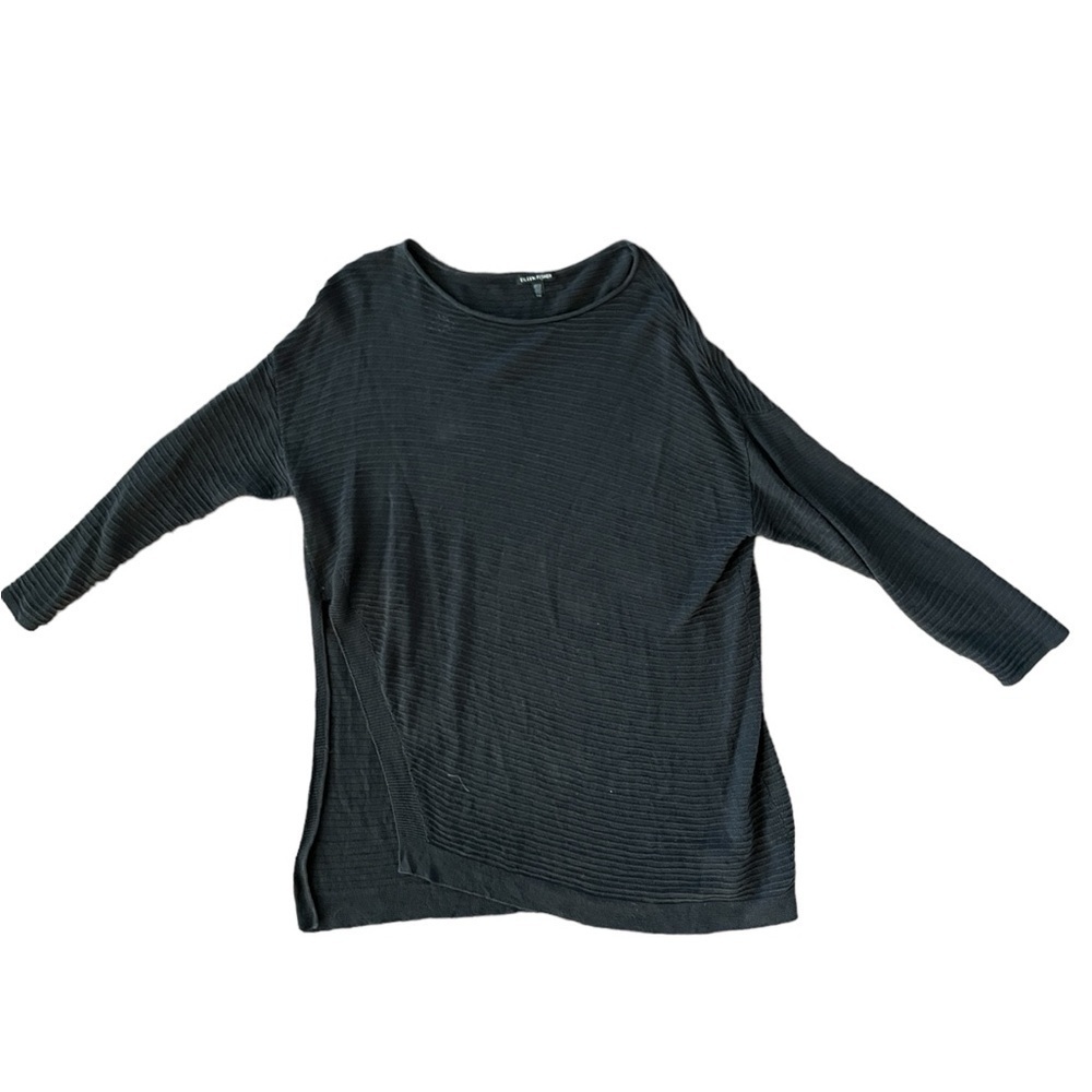 Eilleen Fisher Dark Grey ribbed tunic size L